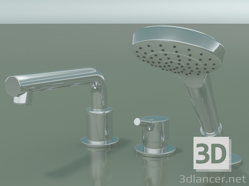 3d model Mezclador monomando de bañera (72416000) - vista previa