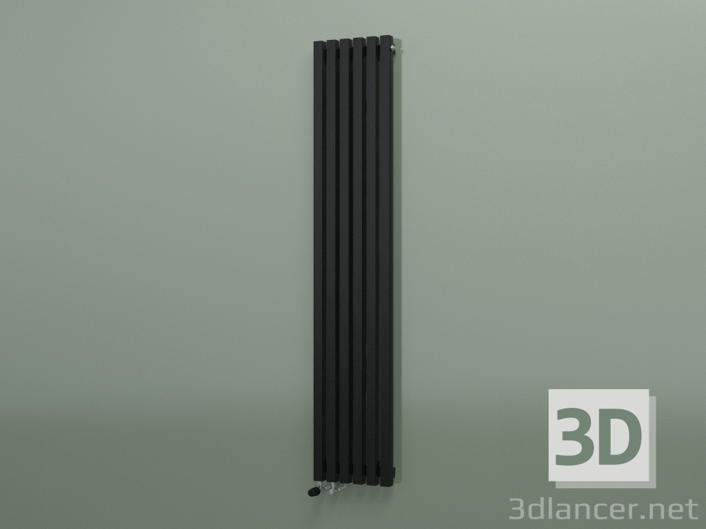 3D modeli Dikey radyatör RETTA (6 bölüm 1800 mm 40x40, parlak siyah) - önizleme