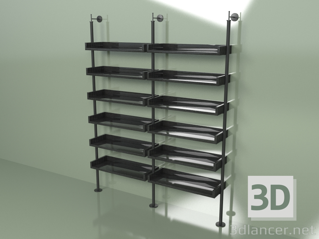 3d model Shelving Frame (black) - preview