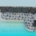 3D Modell Ecksofa mit Kissen - Vorschau