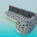 3D Modell Ecksofa mit Kissen - Vorschau