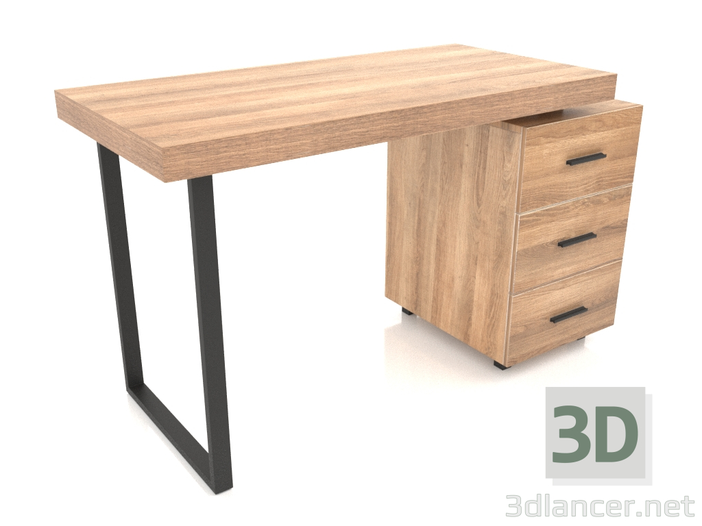 modèle 3D Bureau Ashby (noyer-noir) - preview