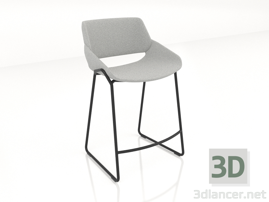 Modelo 3d Banco de bar com corredores baixos - preview