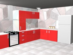 red kitchen