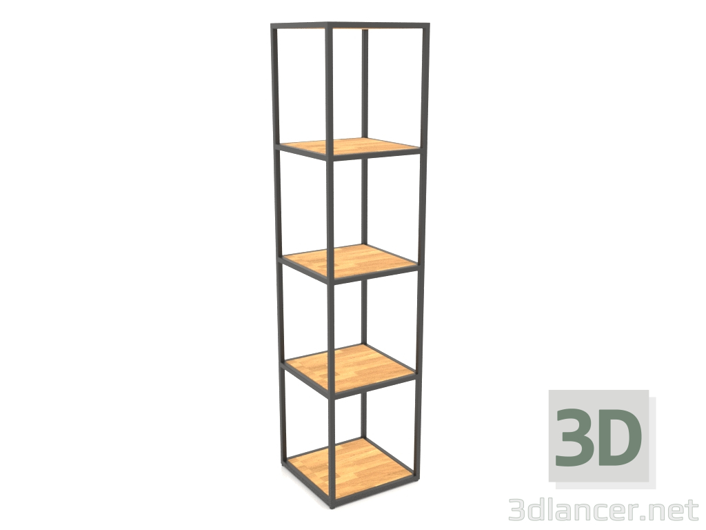 modello 3D Scaffale quadrato grande (WOOD, 40x40x170, 5 ripiani) - anteprima