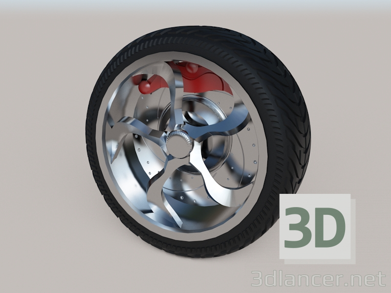 3d model Rueda deportiva - vista previa