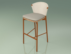 Tabouret de bar 050 (Sable, Métal Rouille, Teck)