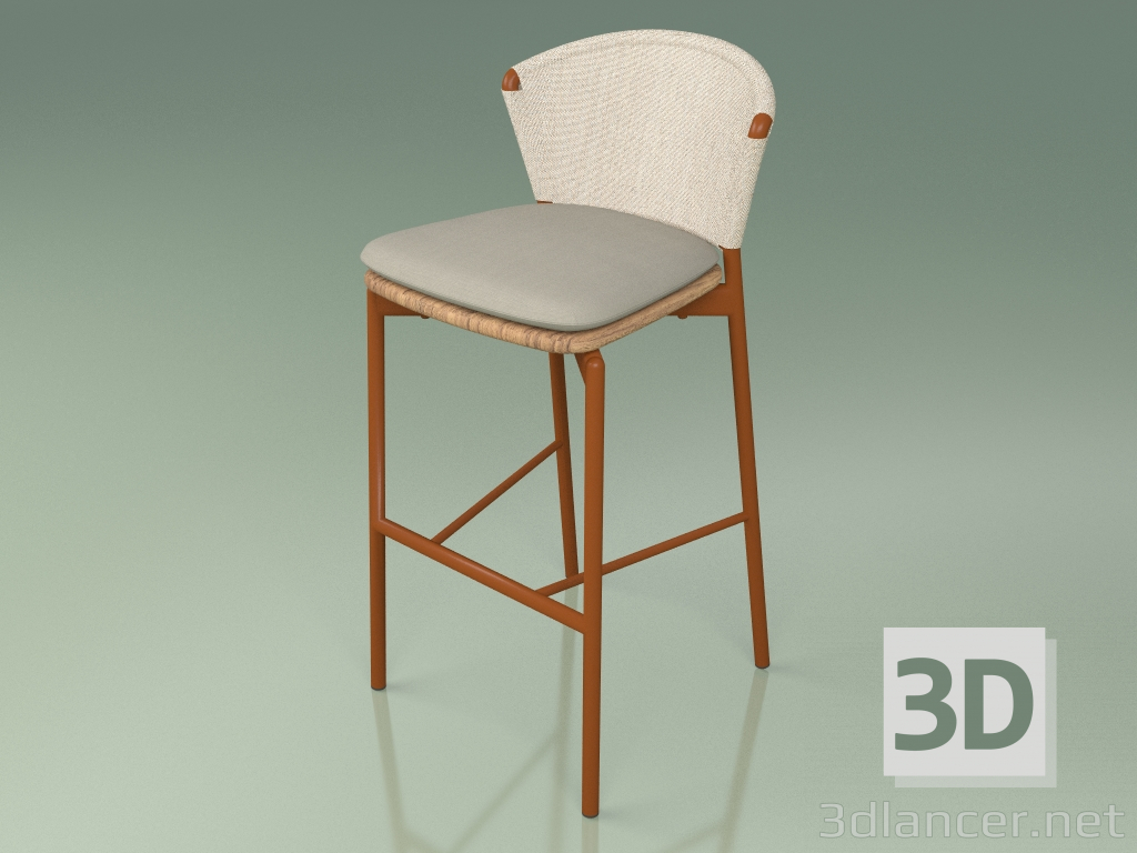 modello 3D Sgabello da bar 050 (Sabbia, Metallo Ruggine, Teak) - anteprima