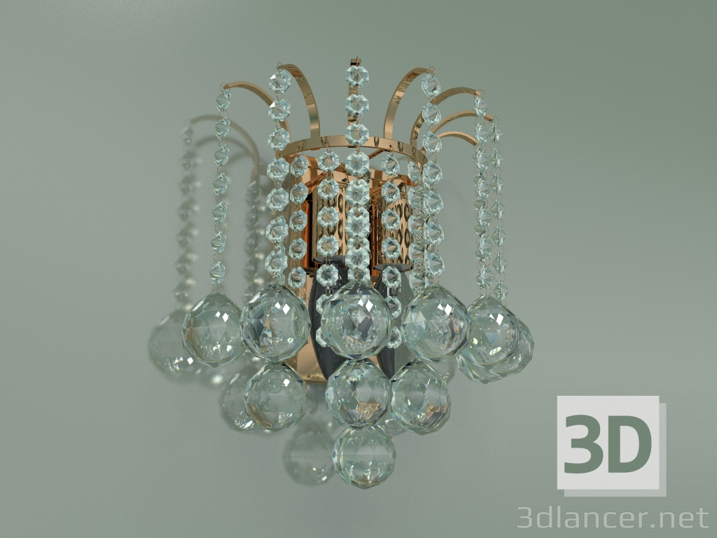 3d model Aplique 3299-2 (strotskis de cristal dorado claro) - vista previa