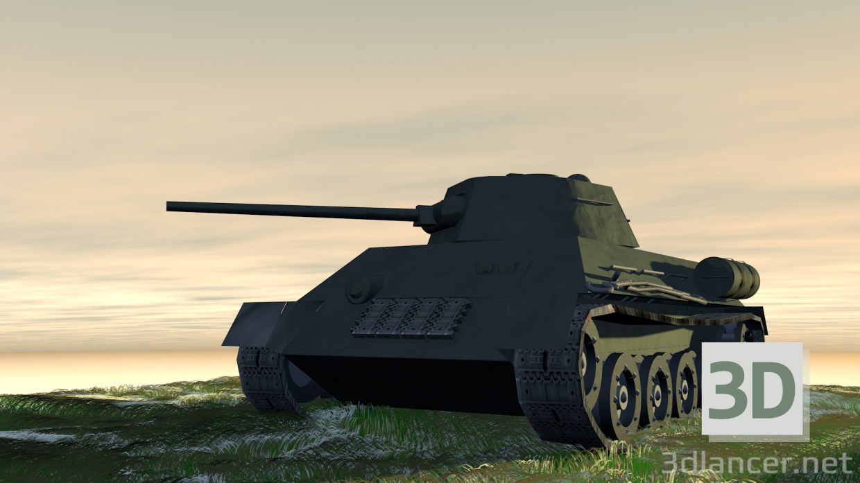 tanque 3D modelo Compro - render