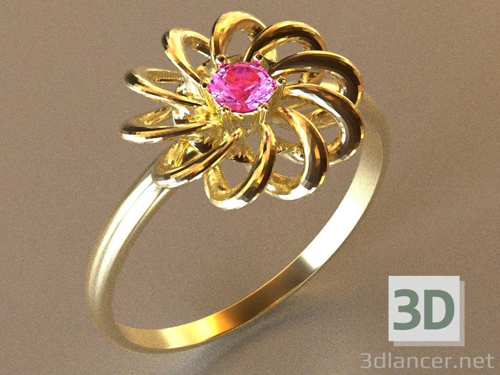 modello 3D anello di fidanzamento - anteprima