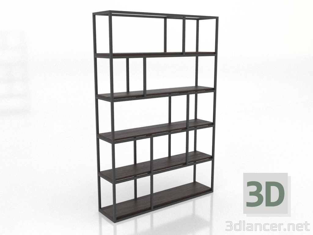 modello 3D Scaffale (frassino noce) - anteprima modello 3D Scaffale (frassino noce) - anteprima
