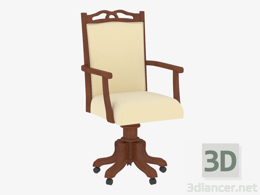 modello 3D Sedia a rotelle con rotelle KP 303 (ciliegio patinato, 58x56 H108) - anteprima