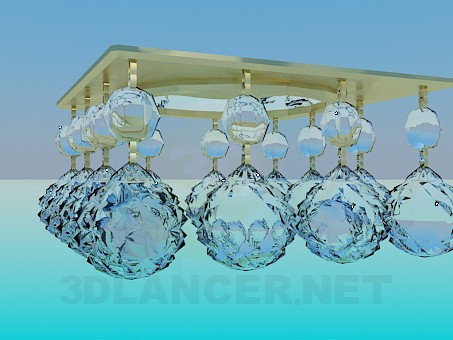 3d model Mirror chandelier with glass balls - preview