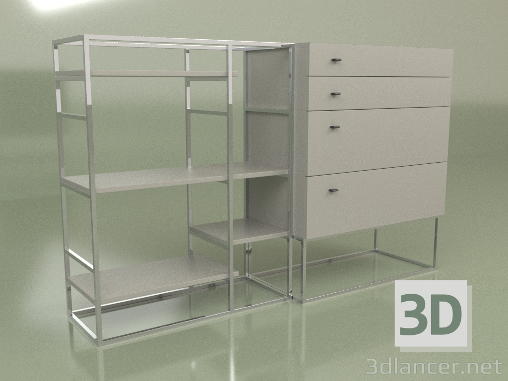 modèle 3D Rack à boîtes Lf 350 (gris) - preview