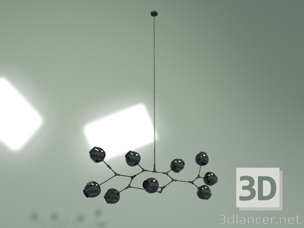 modèle 3D Suspension Branching Bubbles Summer 9 lumières (noir, gris fumé) - preview