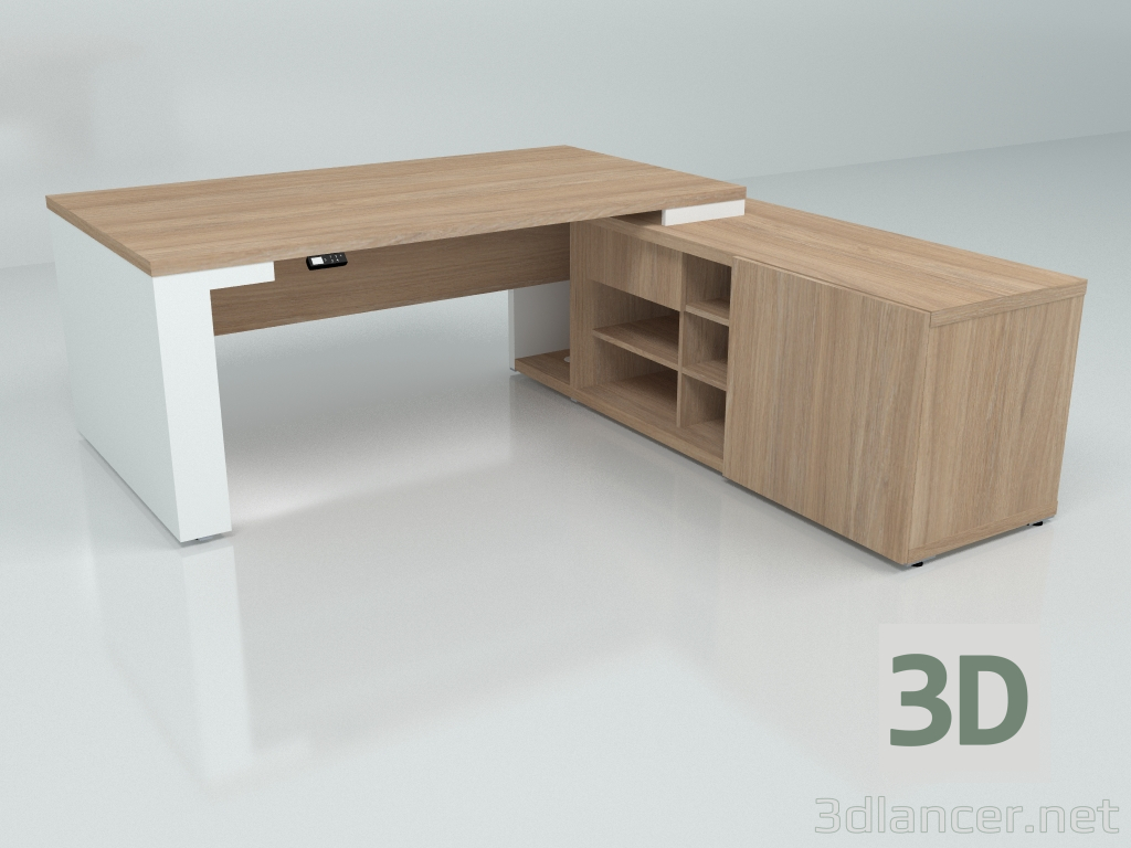 modèle 3D Table de travail Mito Réglable en Hauteur MIT2RP (1990x2080) - preview