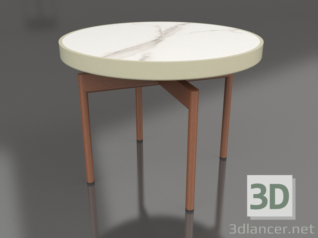 3d модель Стіл журнальний круглий Ø60 (Gold, DEKTON Aura) – превью