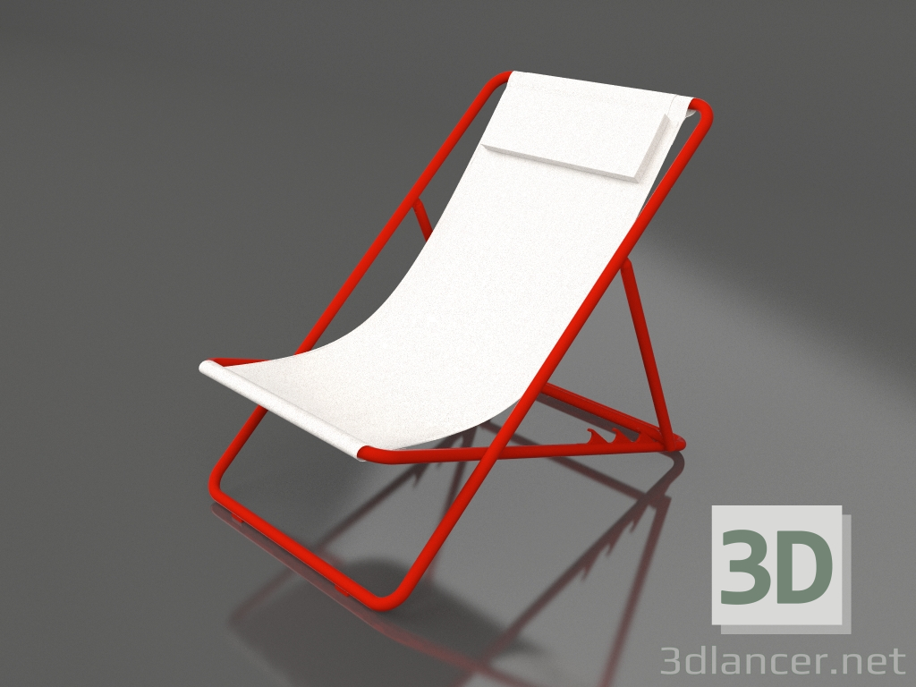 Modelo 3d Espreguiçadeira (Vermelho) - preview