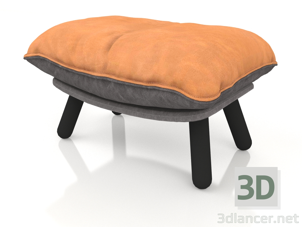 3d model Otomano Lazy Sack Hocker LL (Marrón) - vista previa