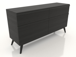 Chest of drawers 1 1500x400x800 (black RAL 9005)