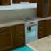 3d model Set de cocina de madera - vista previa