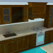 3d model Set de cocina de madera - vista previa