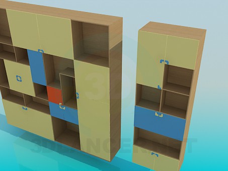 3D Modell Schrank für Bücher - Vorschau