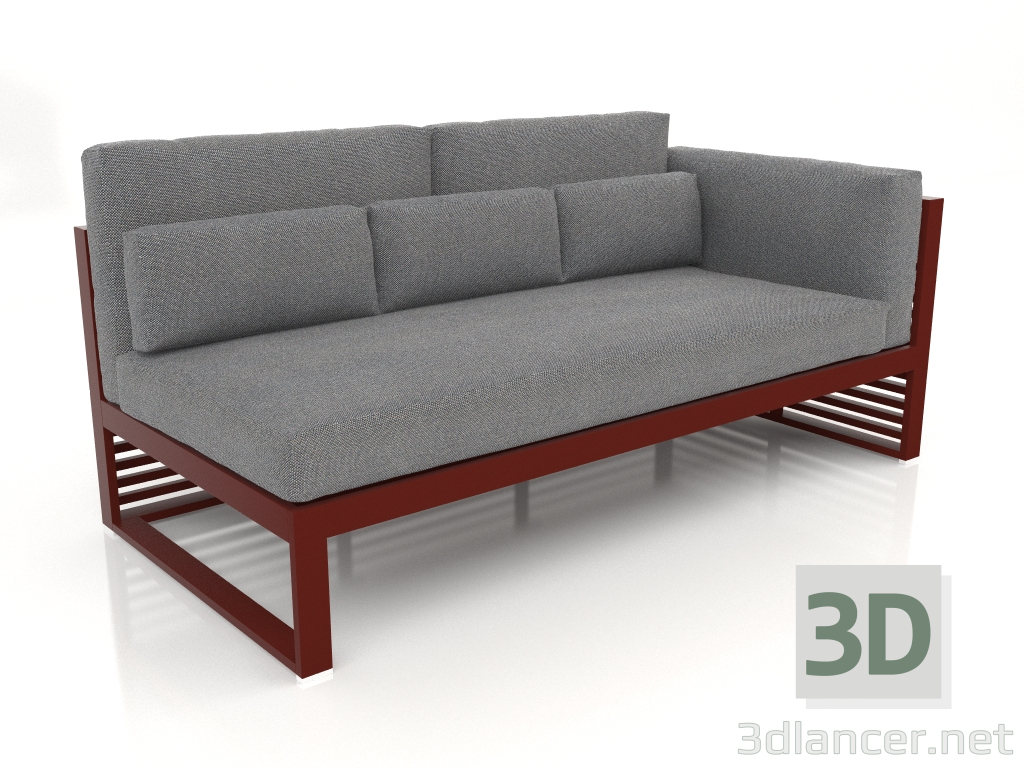 modèle 3D Canapé modulable, section 1 droite, dossier haut (Bine red) - preview