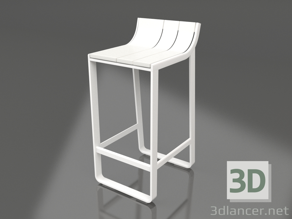 3d model Semi-bar stool (White) - preview