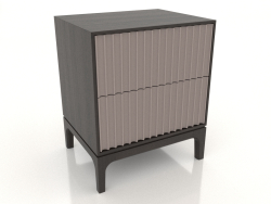 Bedside table FARGO 2 drawers with milled facades (platinum, wenge oak, option 2)