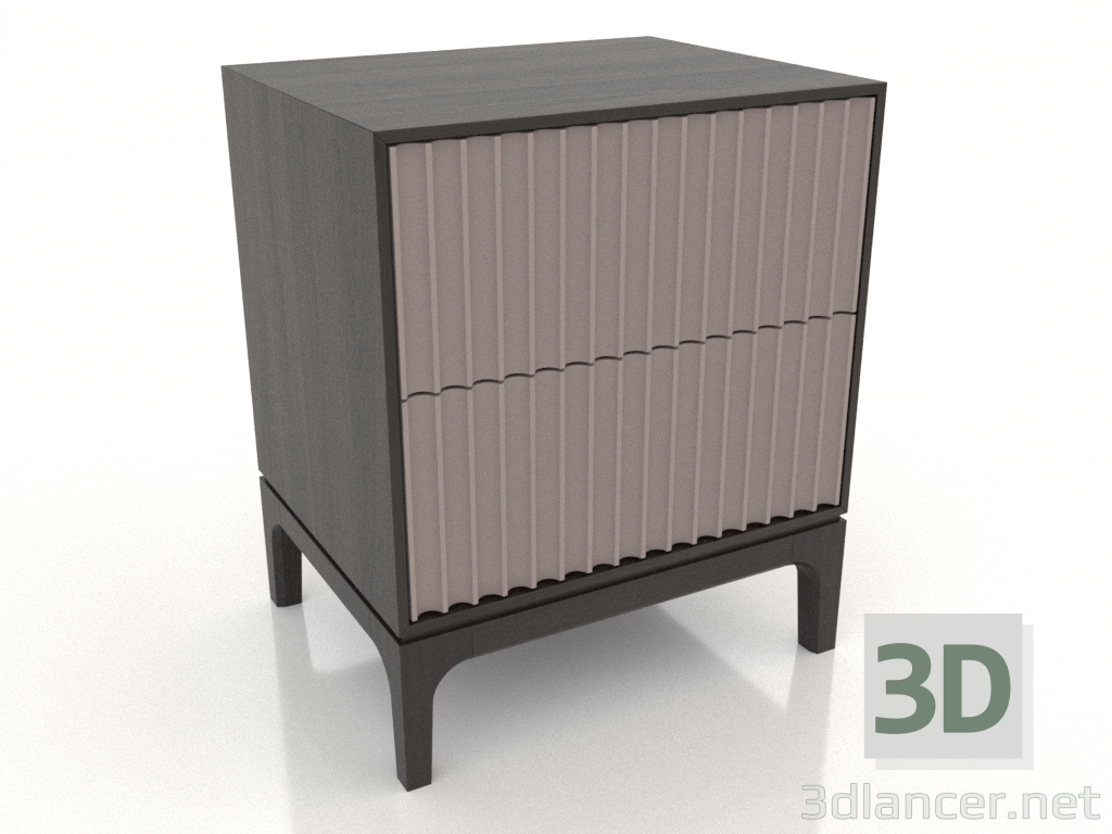 3d model Bedside table FARGO 2 drawers with milled facades (platinum, wenge oak, option 2) - preview 3d model Bedside table FARGO 2 drawers with milled facades (platinum, wenge oak, option 2) - preview