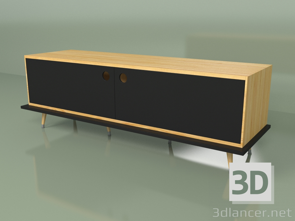 3d model Gabinete Woodi (negro) - vista previa