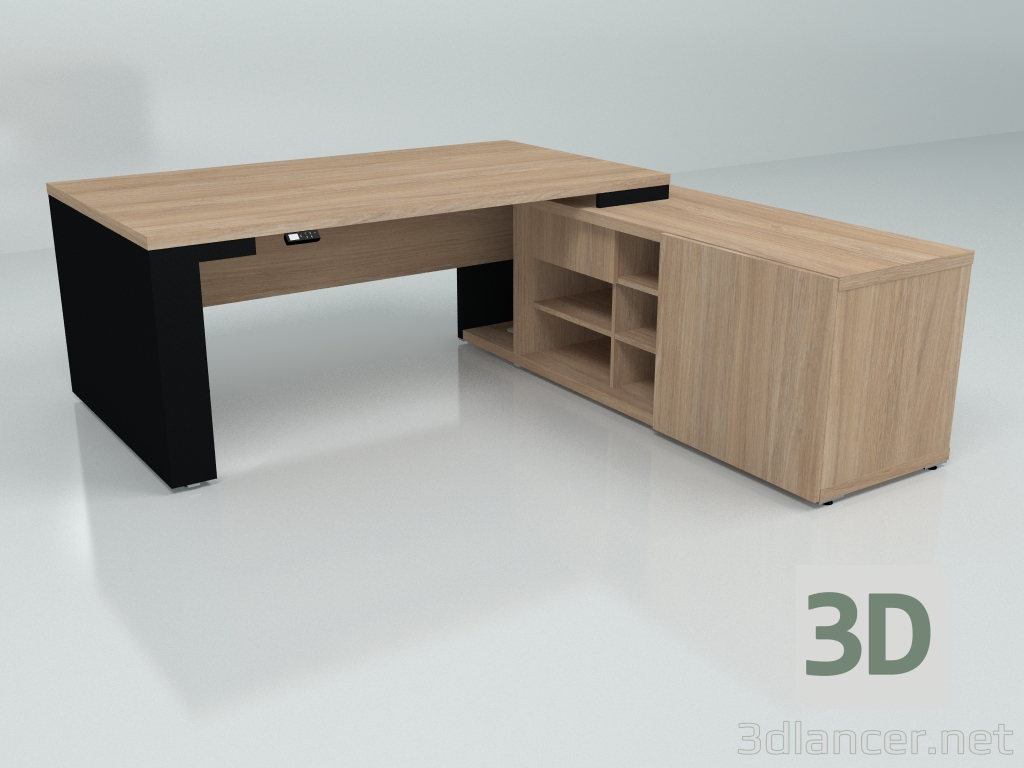 3D Modell Arbeitstisch Mito Höhenverstellbar MIT28RP (1990x2080) - Vorschau