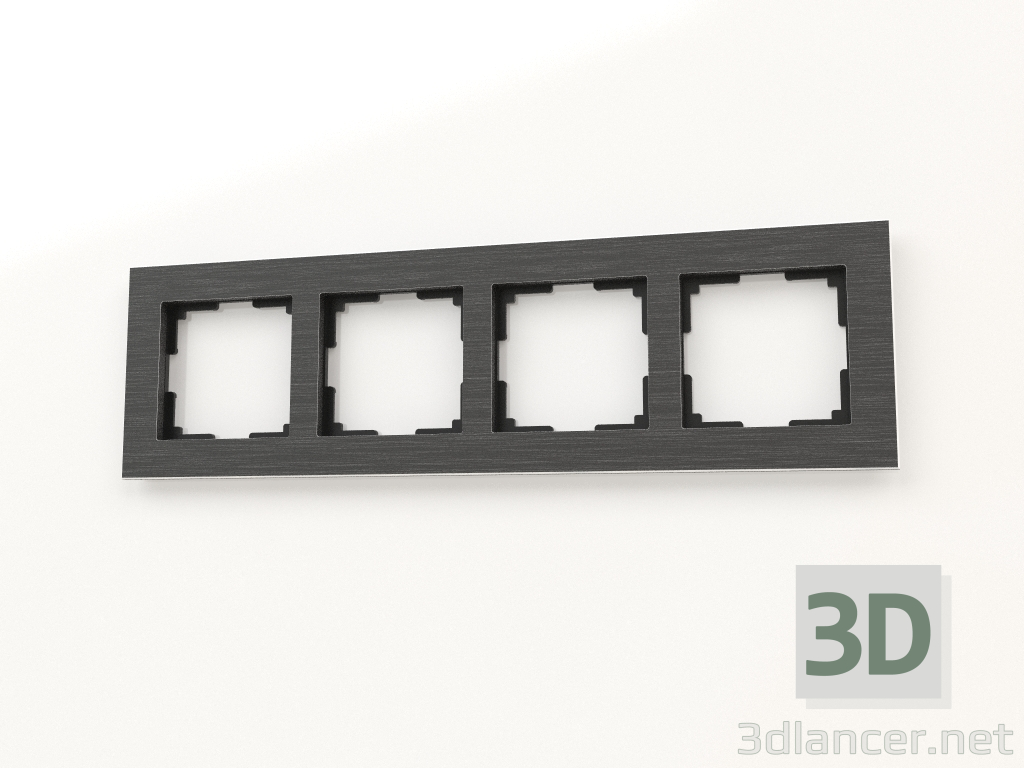 Modelo 3d Estrutura para 4 postes (alumínio preto) - preview