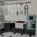 3d model Cocina blanco y negro - vista previa