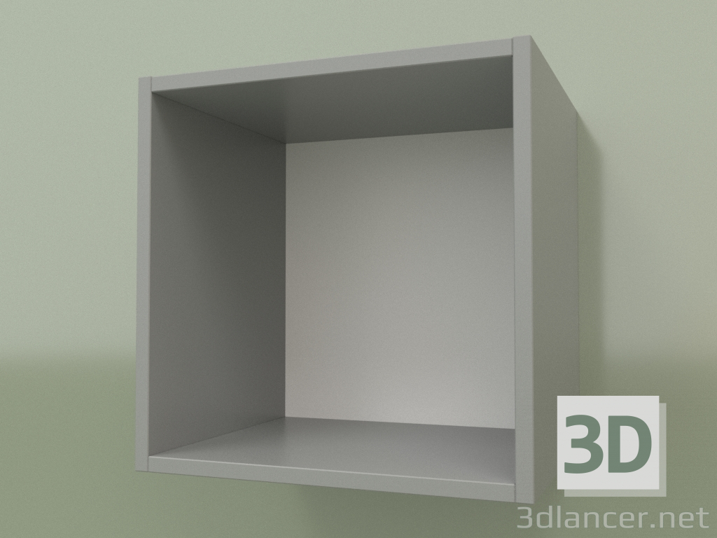 3d model Estante abierto con bisagras (gris) - vista previa