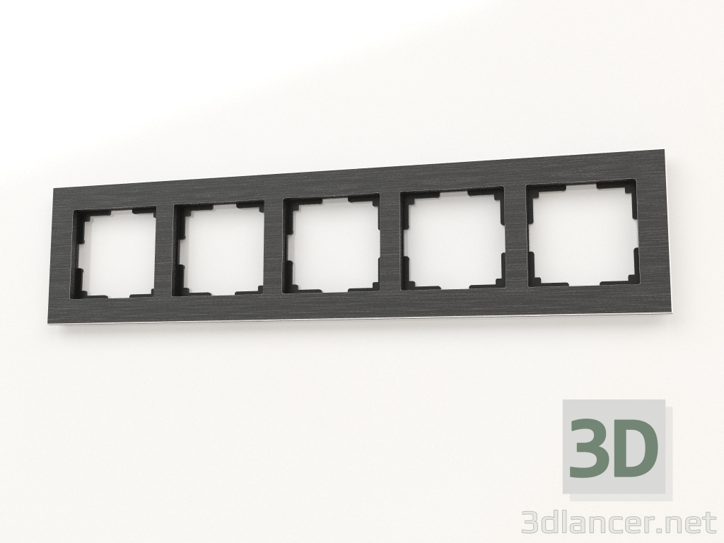 3D Modell Rahmen für 5 Pfosten (schwarzes Aluminium) - Vorschau