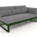 3d model Modular sofa, section 1 right, high back (Bottle green) - preview