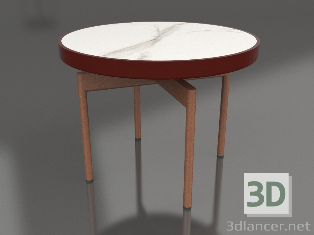 3d model Mesa de centro redonda Ø60 (Rojo vino, DEKTON Aura) - vista previa