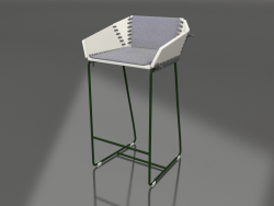 Silla semibar con respaldo (Verde botella)