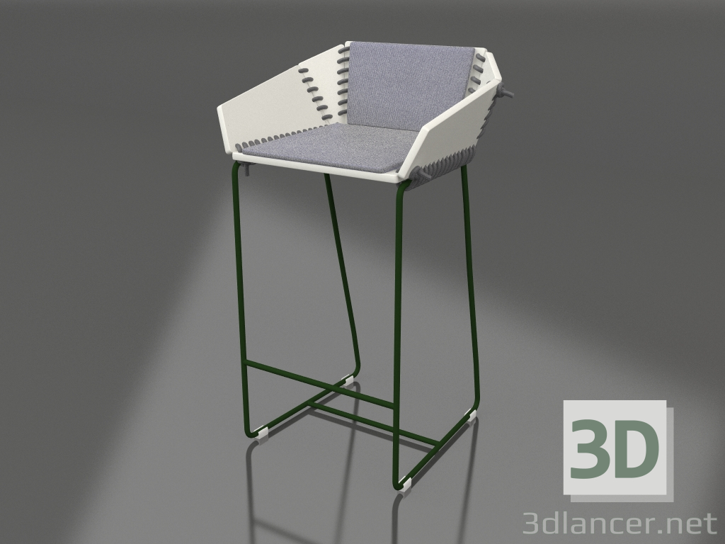 Modelo 3d Cadeira semi-bar com encosto (verde garrafa) - preview