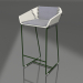 3d model Silla semibar con respaldo (Verde botella) - vista previa