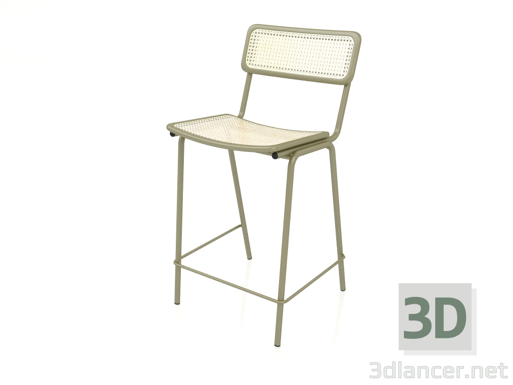 3d model Jort semi-bar chair 66.5 cm (Natural-Green) - preview