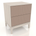 3d model Bedside table FARGO 2 drawers with milled facades (beige, bleached oak, option 2) - preview