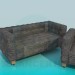 3d model Conjunto de sofá y silla - vista previa