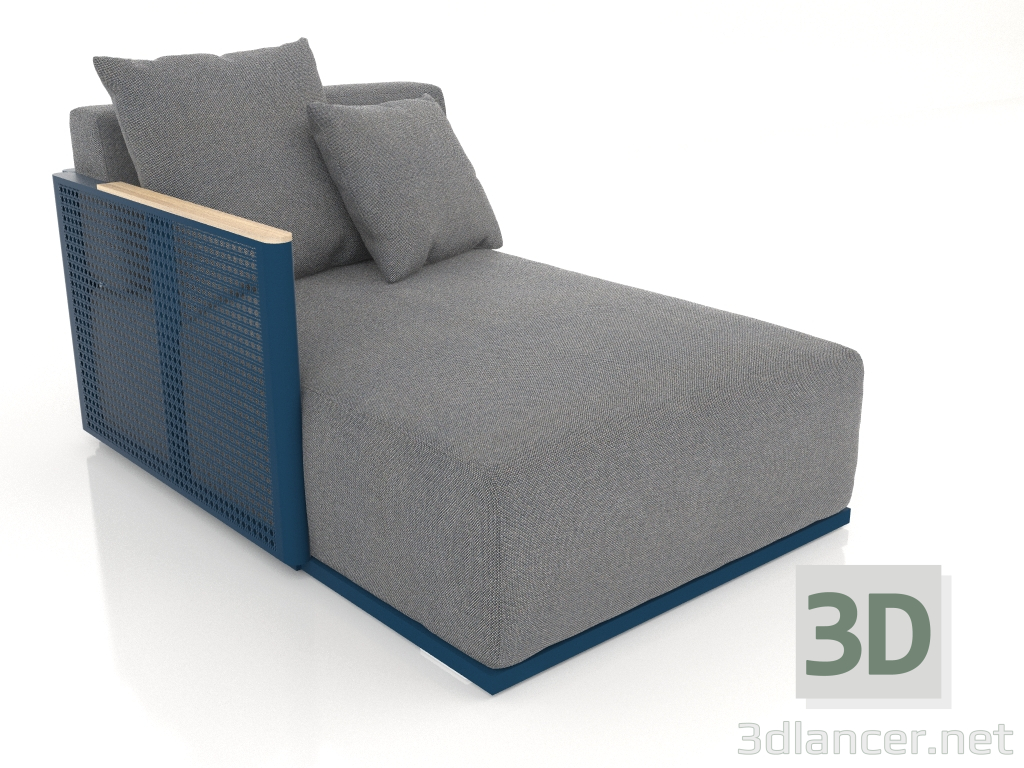 modèle 3D Module canapé section 2 gauche (Gris bleu) - preview