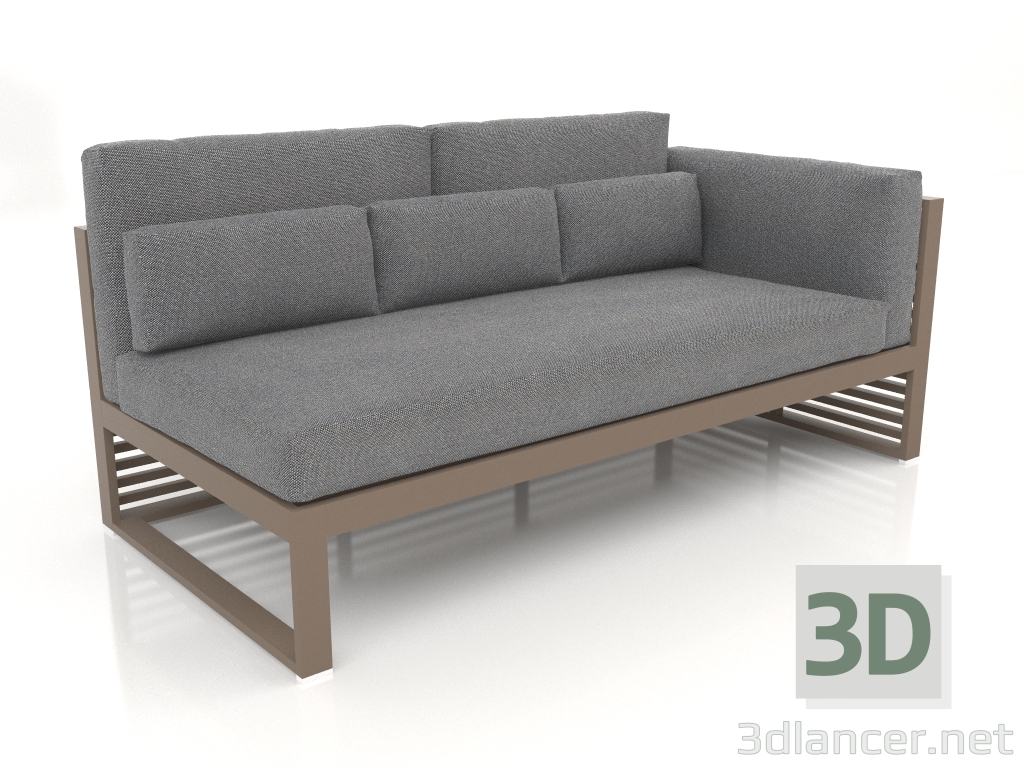 modèle 3D Canapé modulable, section 1 droite, dossier haut (Bronze) - preview