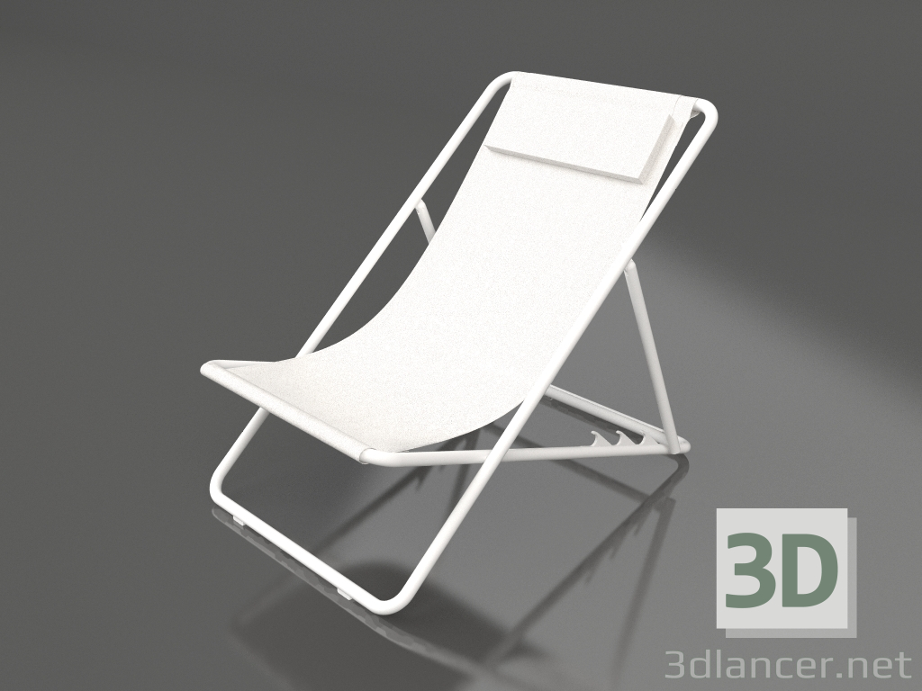 modello 3D Sdraio (Bianco) - anteprima