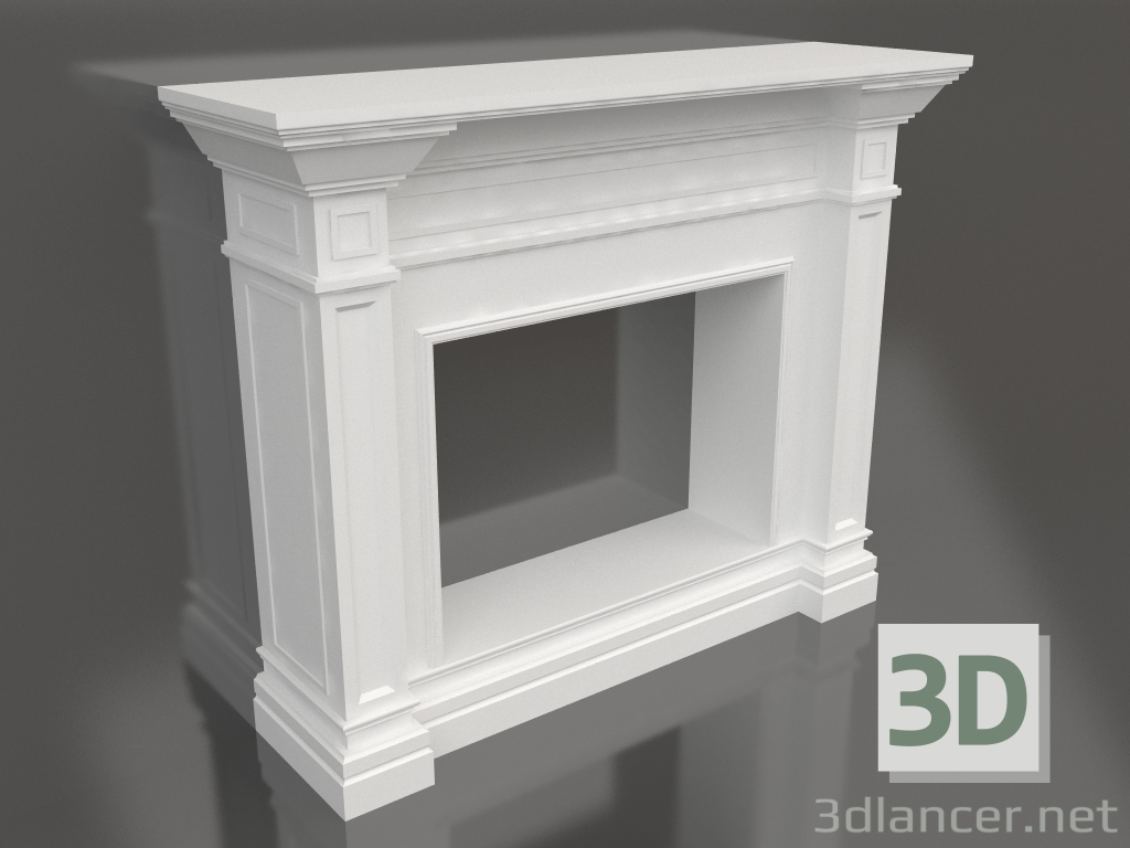 3d model Set of gypsum decor for fireplace 003 (1200x1500x400) - preview